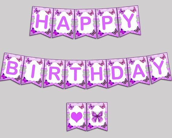 butterfly happy birthday banner butterfly birthday party banner printable purple white banner letters girl butterfly kisses ohi62 happy bday banners