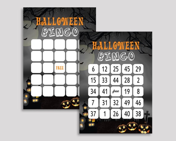 Cartes Jeu De Bingo Anniversaire Bash Effrayant Garcon Fille Etsy France