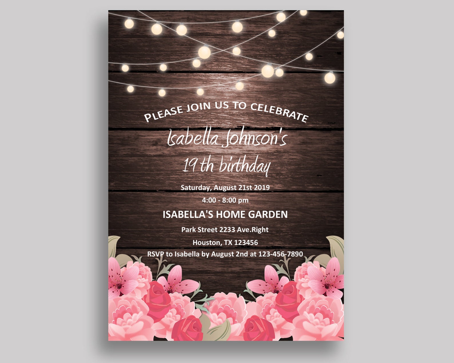 Rustic Birthday Invitation Digital or Printed Rustic Birthday | Etsy