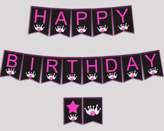 bowling happy birthday banner bowling birthday party banner etsy