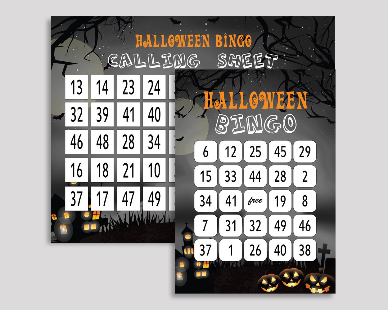 Scary Bash Birthday Bingo Game Cards Boy Girl Halloween Game Etsy Ireland