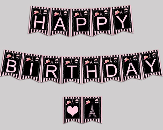 paris-birthday-banner-paris-birthday-party-banner-black-pink-etsy