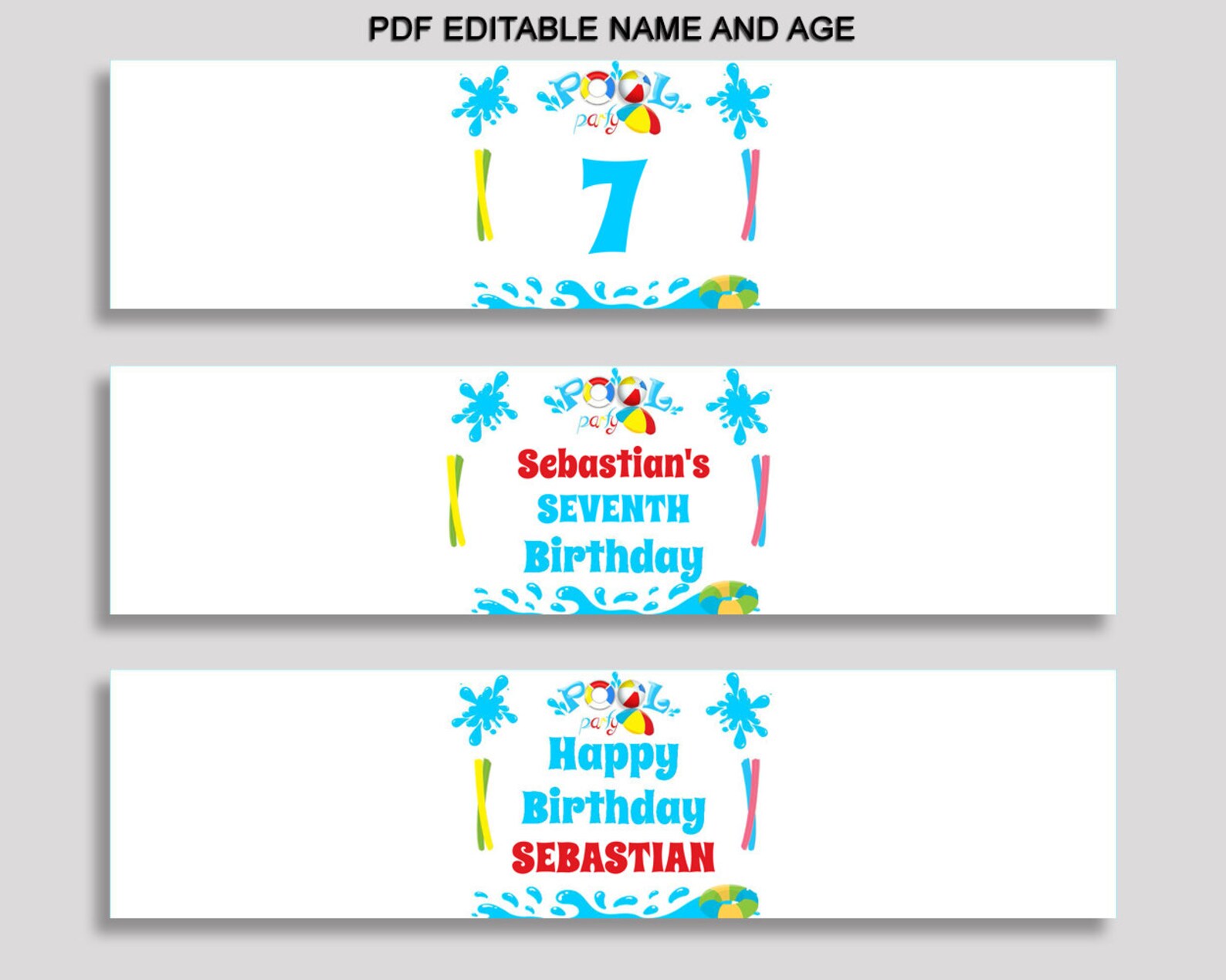 Printable Splish Splash Water Bottle Labels Splish Splash Etsy