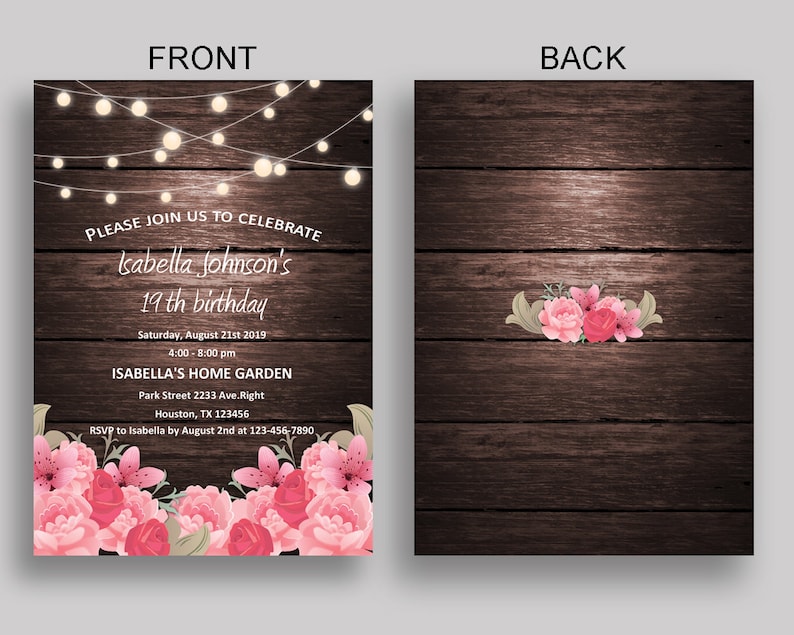 Rustic Birthday Invitation Digital or Printed Rustic Birthday | Etsy