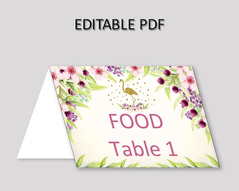 Party Foldable Food Tent Girl diy birthday P3SIV Flamingo Birthday Party Food Tent Glitter Food Table Labels Gold Green Event Tent Cards