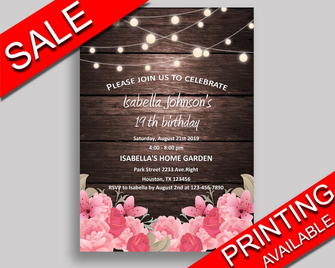 Rustic Birthday Invitation Digital or Printed Rustic Birthday - Etsy