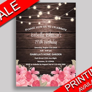 Rustic Birthday Invitation Digital or Printed Rustic Birthday - Etsy