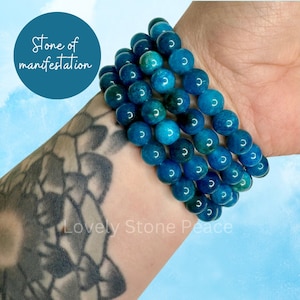 Blue Apatite Bracelet || Manifestation || Crystal Bracelet