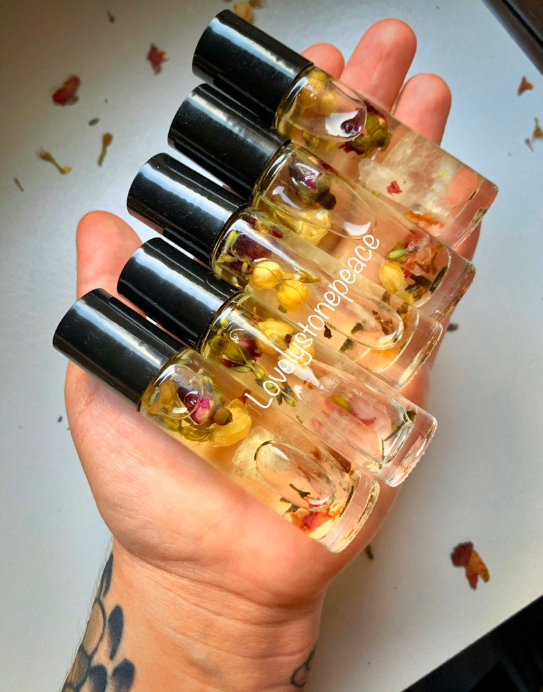 Crystal Infused Essential Oil Roller Bottle Aromatherapy Etsy
