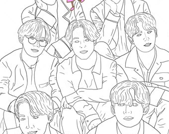 BTS Coloring Pages - Etsy