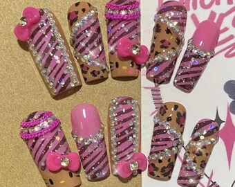 3D pers op nagels Glitterpoeder Lang vierkant Uit de vrije hand schilderen Hoge kwaliteit nagels Patch Frisse zomer blauwe strandbloemen Handwerk