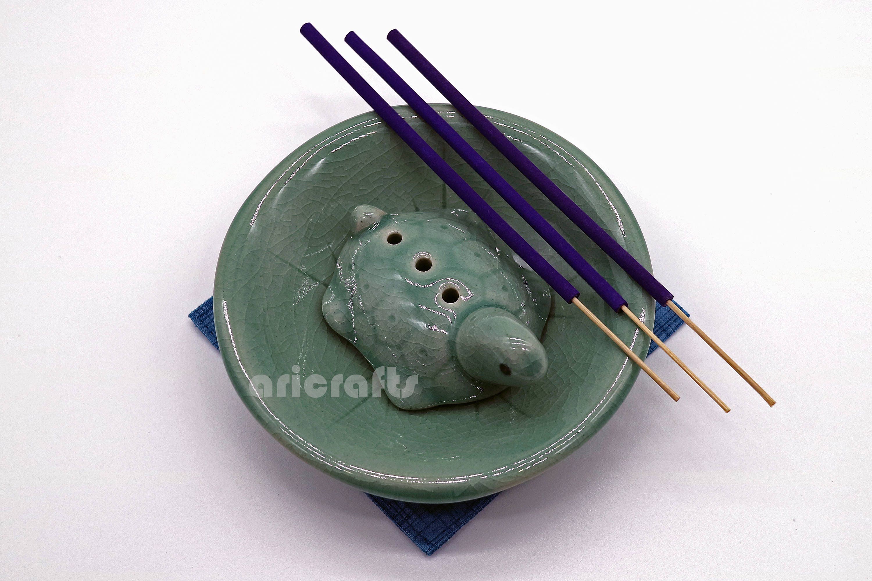 Incense Holder Ceramic Korean Celadon Turtle Incense Holder Etsy