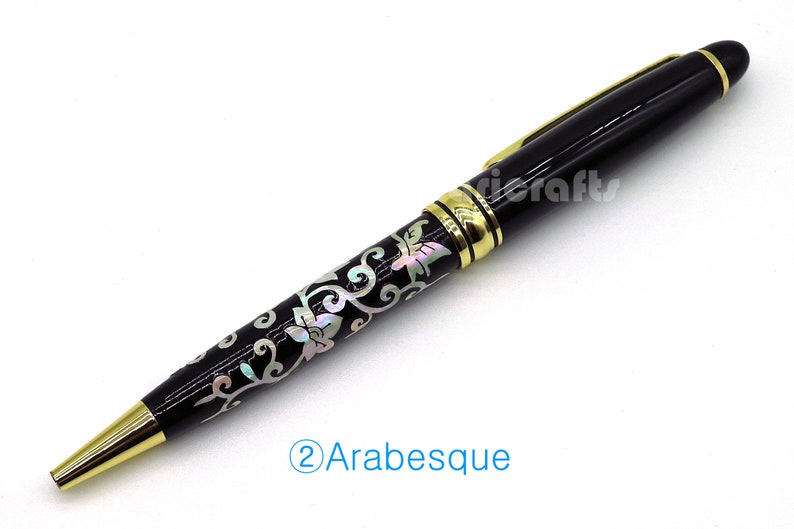 Mother of Pearl Pen, Work Roller Ball Pen, Nacre Pen, Black Pen, Handmade Pen, Desk Gift, Ballpoint Pen, Teacher new job desk gif image 4