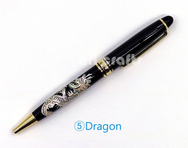 Mother of Pearl Pen, Work Roller Ball Pen, Nacre Pen, Black Pen, Handmade Pen, Desk Gift, Ballpoint Pen, Teacher new job desk gif image 7