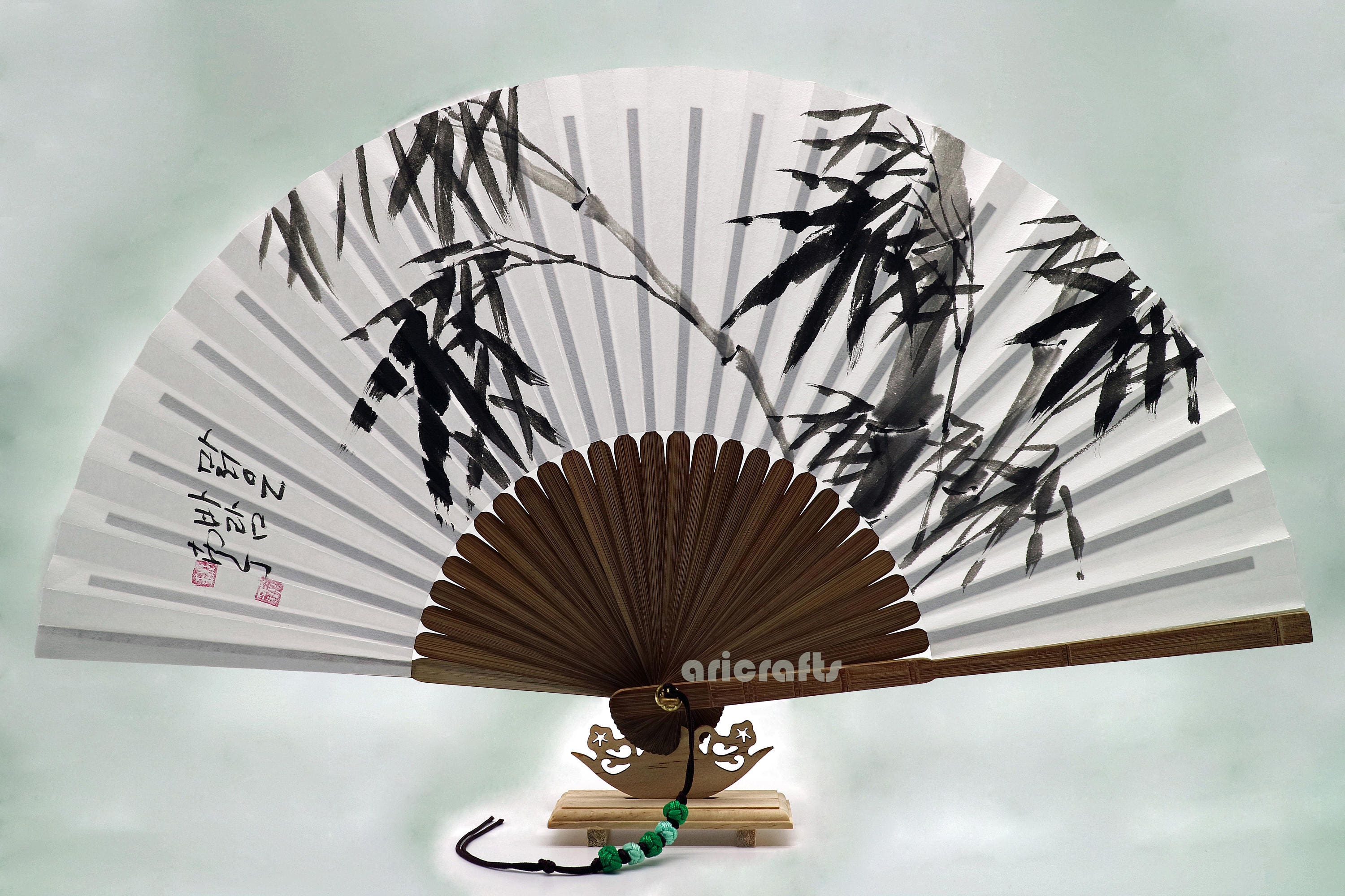 Hand Fan Handheld Folding Fan Folding Fan Bamboo Hand Fan Etsy