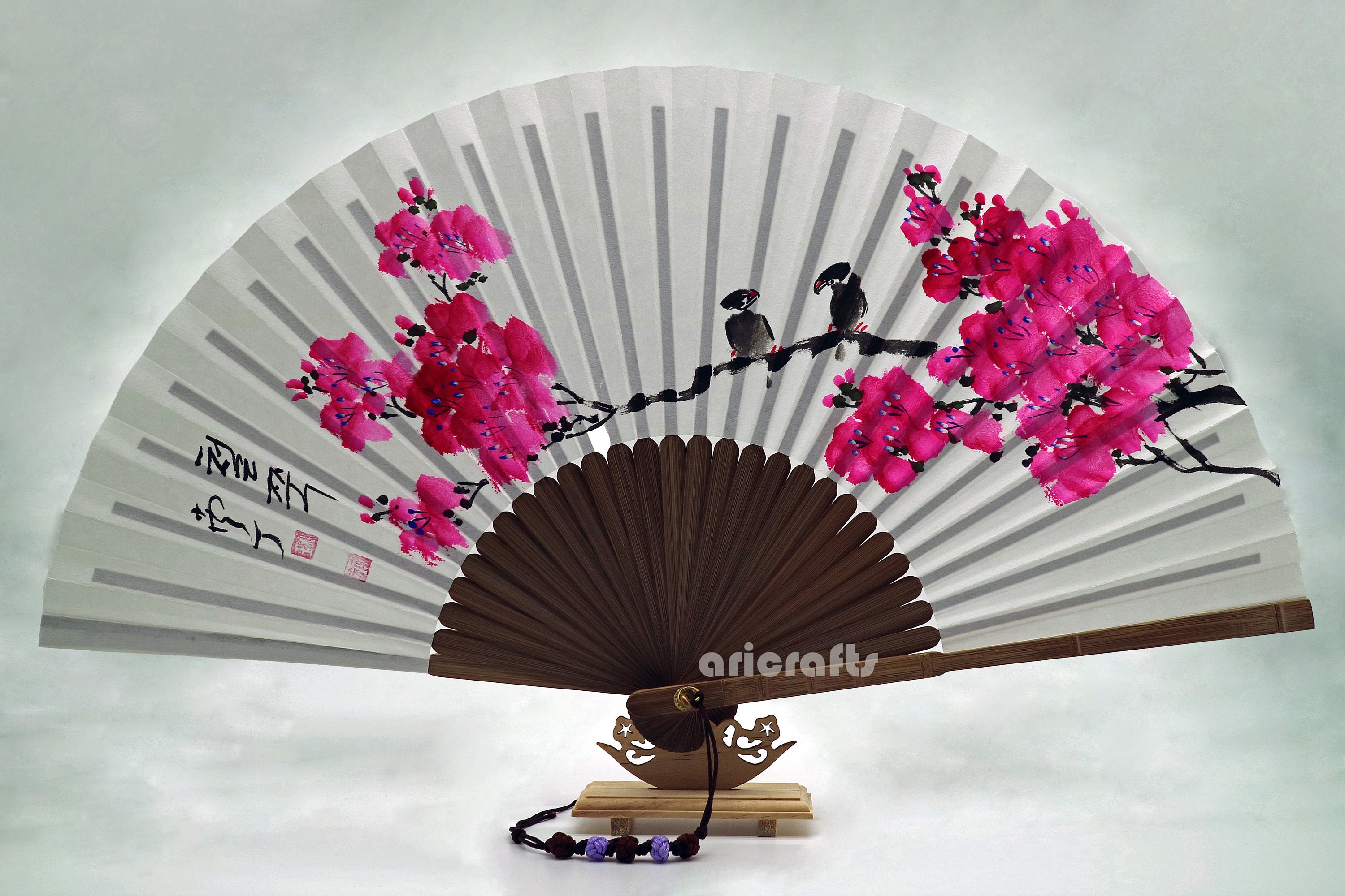 Hand Fan Handheld Folding Fan Folding Fan Bamboo Hand Fan Etsy