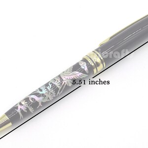 Mother of Pearl Pen, Work Roller Ball Pen, Nacre Pen, Black Pen, Handmade Pen, Desk Gift, Ballpoint Pen, Teacher new job desk gif image 9