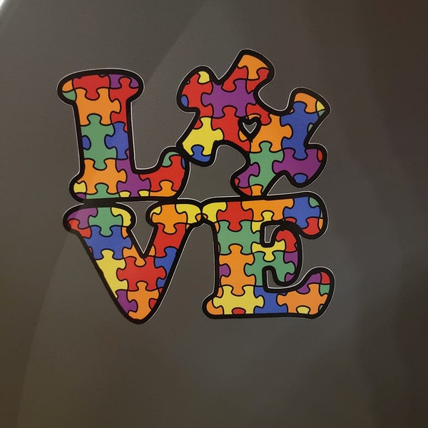 Autism Love Puzzle Piece Car Decal Sticker
