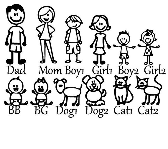 Download Stick Family Vinyl Decal Stickers | Etsy