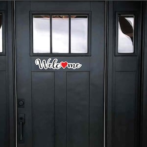 Magnetic Holiday Welcome door signs.