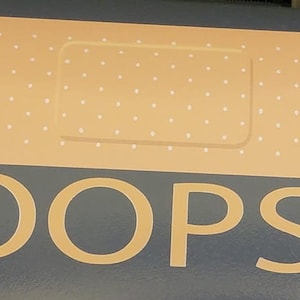 Realistic looking Oops Bandaid decal stickers
