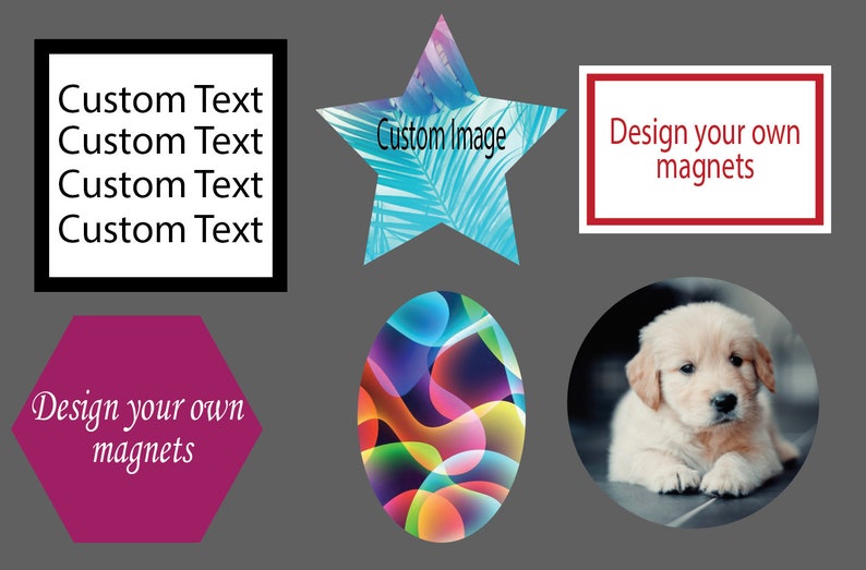 Custom Printed Hand Made Magnets in Shapes or Die Cut image 1