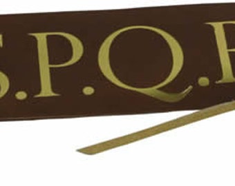 Leather wrist band Roman Leather Wrist Band, SPQR wrist brand, The Roman Senate and People wrist band