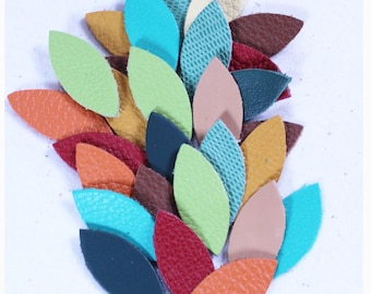 Leather Leaf Leaf to sew on your Bag Bag decoration Leather Leaves