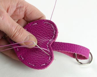 Heart Key Ring Heart Keychain Leather Key Ring Key Ring Leather Heart KIT