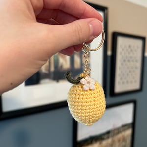 Crochet Lemon Keychain: Handmade Summer Purse Charm