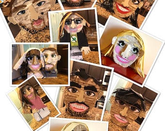 Custom face piñata, custom piñata, portrait piñata, people piñatas, picture piñata