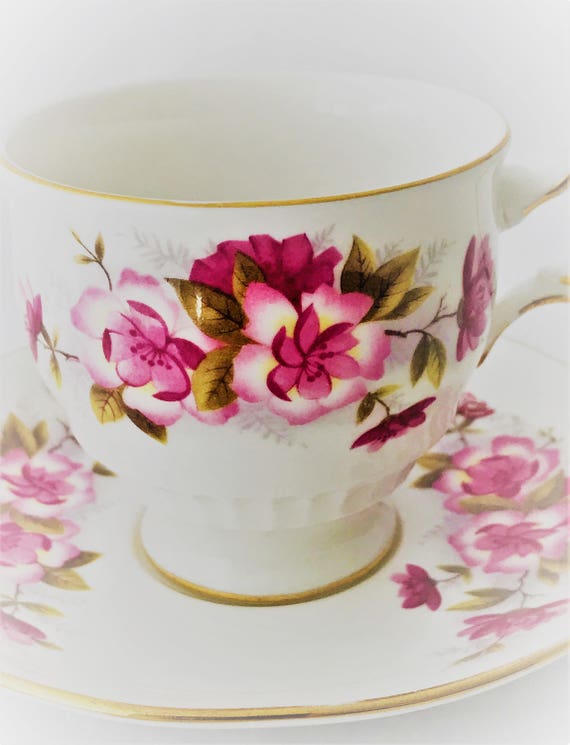 Queen Anne Cup And Saucer Bone China Etsy