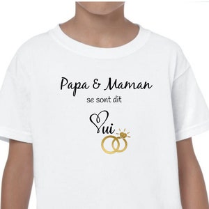 Papa et maman se sont dit oui, tee shirt enfant, body bebe, annonce mariage, futurs maries. image 2