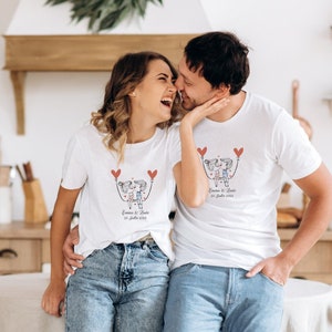 T-shirt couple assorti, t-shirt amoureux, couple mariage, futurs mariés image 3