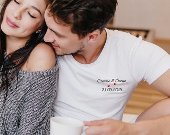 gepersonaliseerd paar t-shirt, bruiloft t-shirt, bijpassend paar t-shirt, getrouwd cadeau, toekomstige bruid, liefdevol paar t-shirt