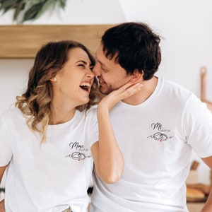 t-shirt assorti couple, t-shirt mariage, t-shirt madame monsieur, annonce mariage, futurs mariés image 1