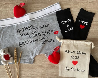 Boxer homme personnalise boxer saint valentin cadeau homme personnalise box saint valentin Etsy France