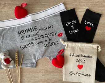 Boxer homme personnalisé, boxer saint valentin, cadeau homme personnalisé, box saint valentin