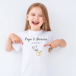 Papa et maman se sont dit oui, tee shirt enfant, body bebe, annonce mariage, futurs maries. image 1