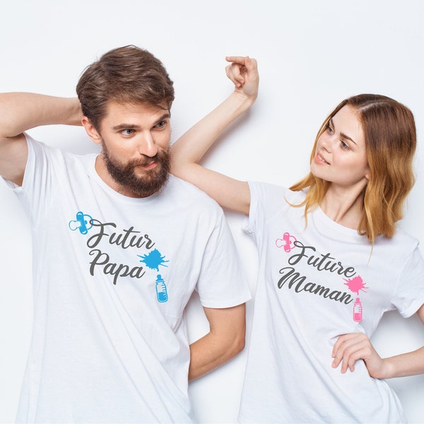 tee shirt couple, tee shirt future maman, t-shirt monsieur madame, tee shirt annonce grossesse, annonce naissance