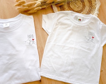 スーパーパパTシャツ、パーソナライズされたお父さんへのギフト、子供向けのスーパーパパ、お父さんの水玉模様Tシャツ