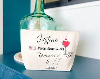 Witness pouch, thank you for being, witness thank you, EVJF gift, wedding, personalized witness kit