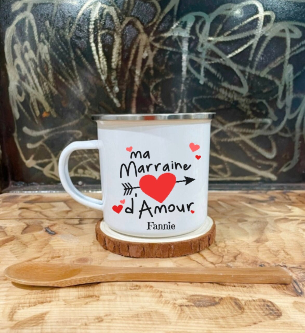 Mug Céramique Personnalisé - Ma Marraine d'amour, Mug Personnalisé, Cadeau Marraine, Noël Personnali