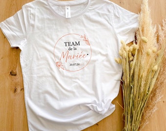 Tee shirt evjf, team de la mariée - la mariée - EVJF - équipe de la mariée - témoin de la mariée, t-shirt EVJF personnalisé