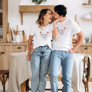 T-shirt couple assorti, t-shirt amoureux, couple mariage, futurs mariés image 4