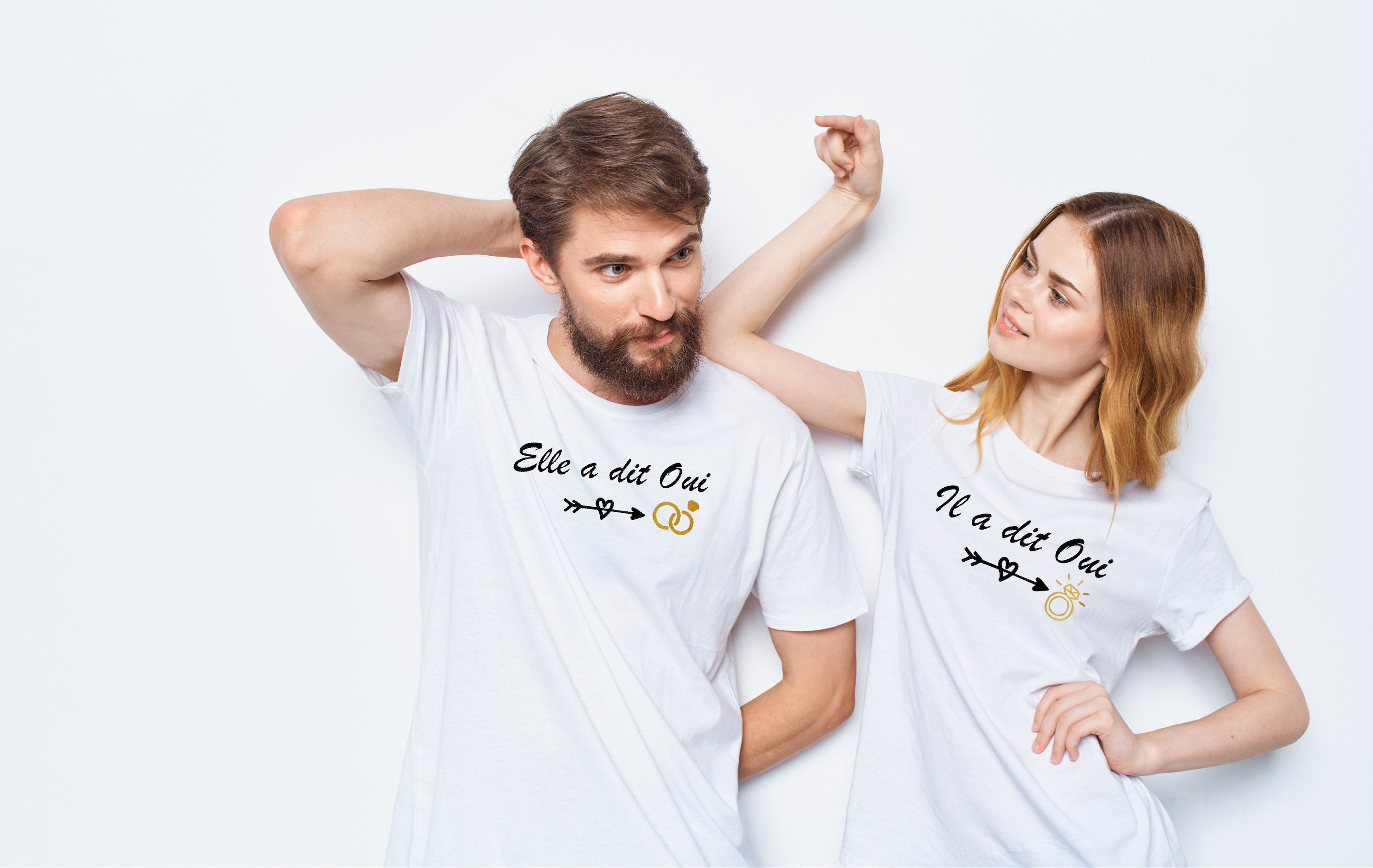 Couple T shirt Wedding Ad She Said Yes He Said Yes Bride and