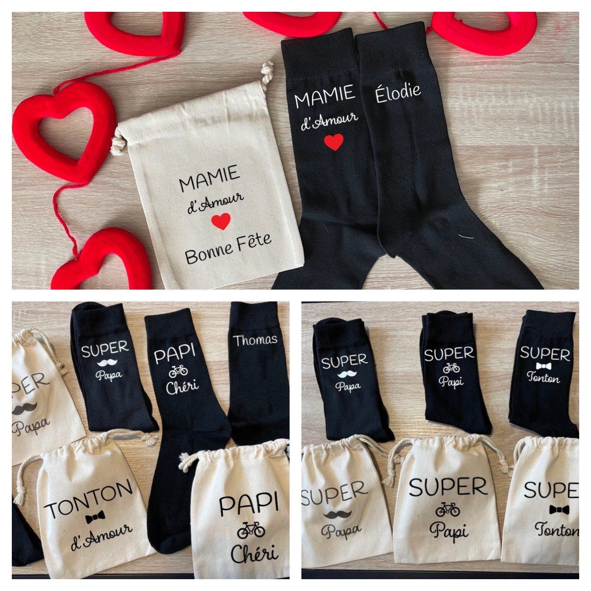 Chaussettes assortis couple Bientôt Papa Bientôt Maman