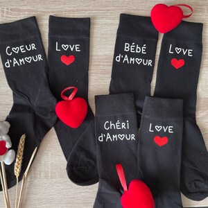 chaussette personnalisée, cadeau homme personnalisé, cadeau saint valentin, mariage, chéri damour image 2