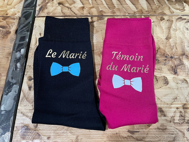 chaussette mariage, chaussettes personnalisées, cadeau témoin, chaussette marié, mariage, chaussettes hommes, cadeau invité mariage image 9