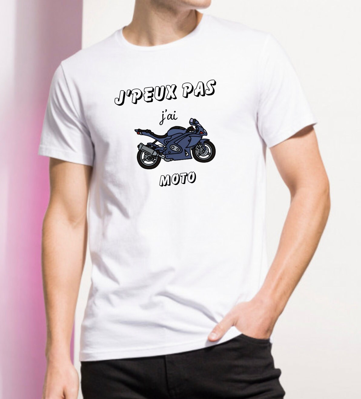 T Shirt J'peux pas j'ai moto - Pour Homme - La French Touch
